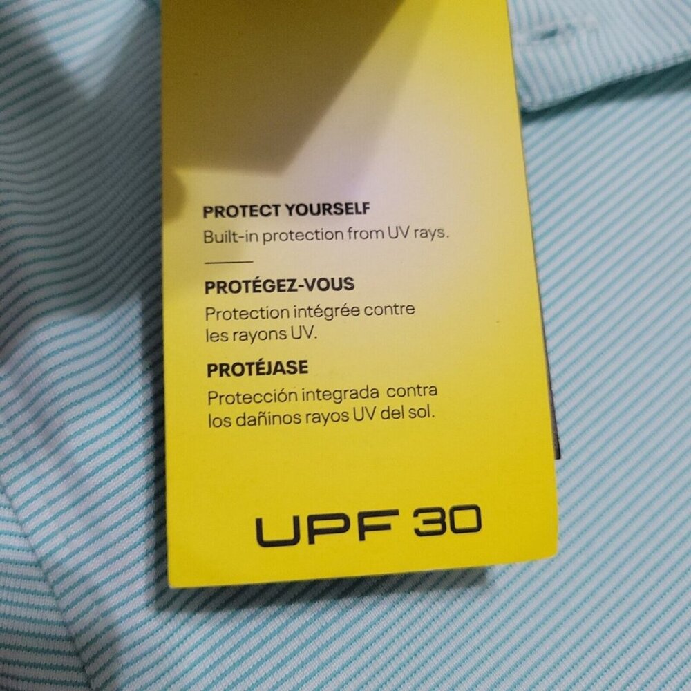 Under Armor UA Zinger Point SS Polo Womens Small Golf Shirt Mint Green Stripe - Picture 5 of 15